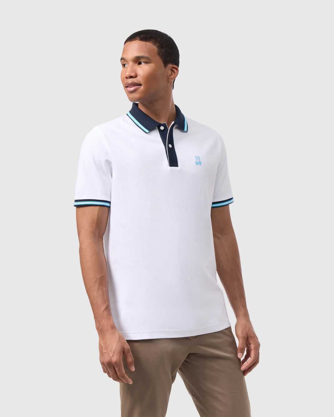 Polos Psycho Bunny Salina Pique Polo Shirt Blanche Homme | OHG-18477701